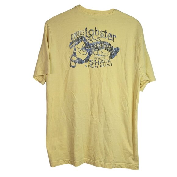 Izod Saltwater Short Sleeve TShirt Yellow Large Eddies Lobster Shack Get Cracked - Picture 4 of 7